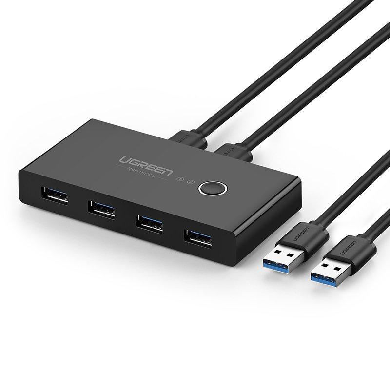 Ugreen 4-Port USB 3.2 Gen 1 Hub with Dual PC Connectivity, Model US216 Black