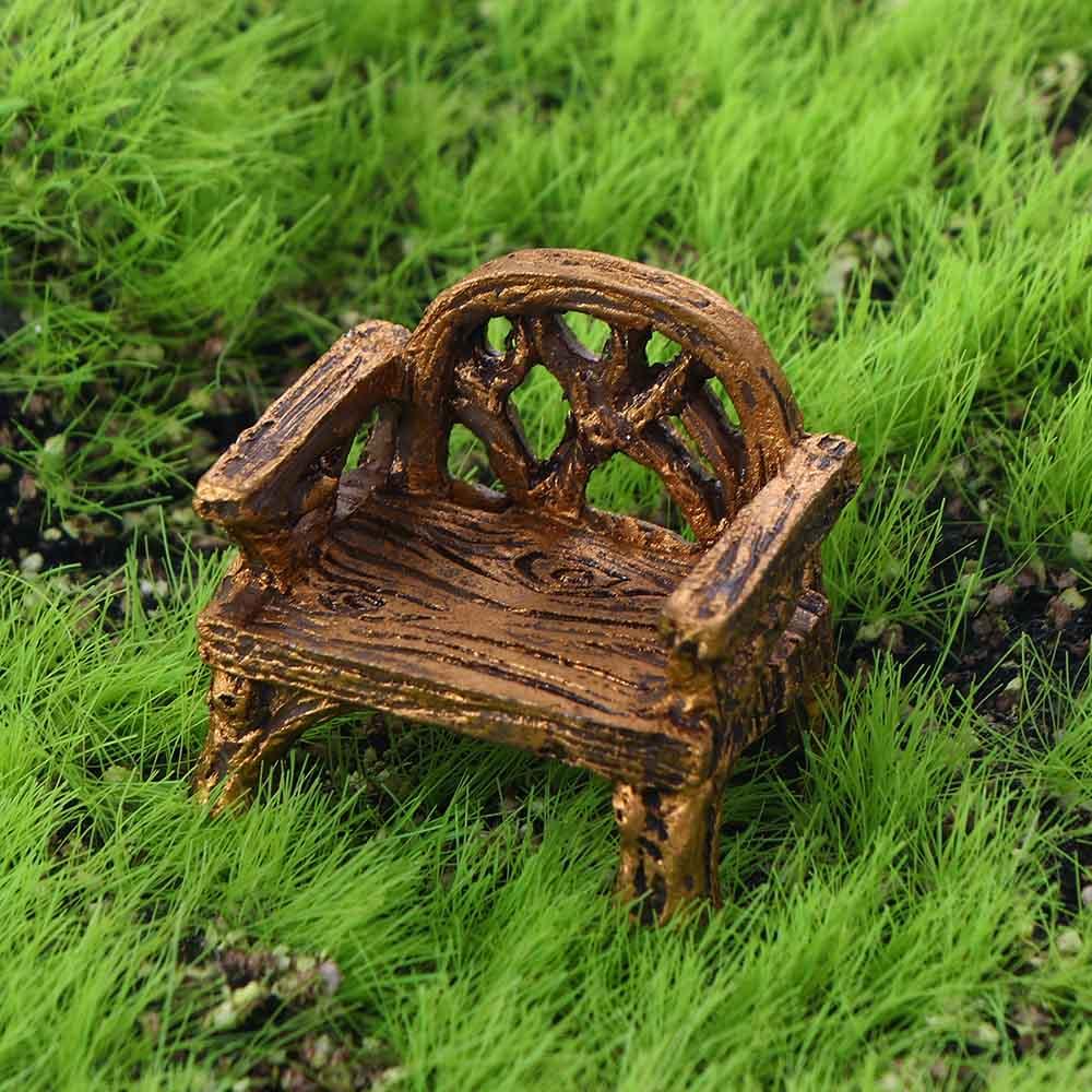 DIY Craft Мини-резиновые садовые стулья, набор скамейки, миниатюрная мебель, фигурки, украшения для парковых сидений