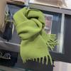 Pure Wool Scarf Women's Winter High End Tassel Warm Short Small Scarf
