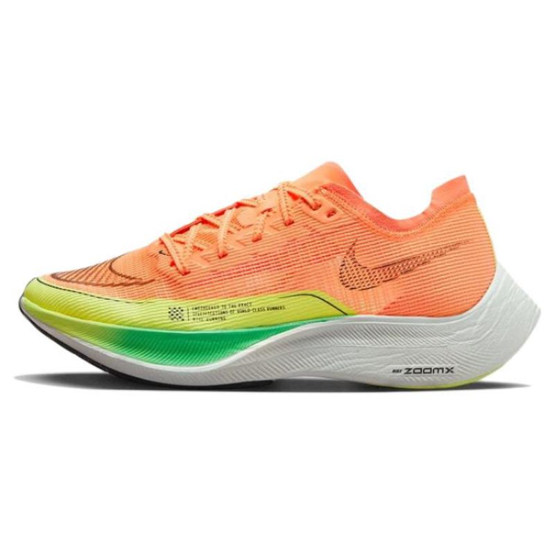 Nike Женские кроссовки ZoomX Vaporfly Next% 2 'Peach Cream Green Shock' повседневные CU4123-801