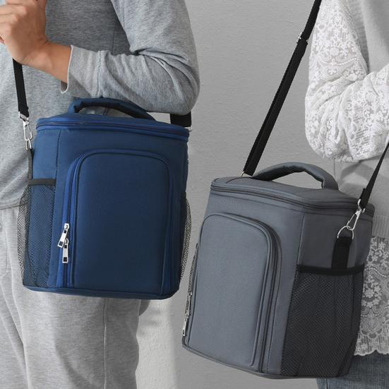 Большая изолированная сумка для обеда с ручкой, двойная расширяемая изоляционная сумка, герметичные охлаждающие камеры для кемпинга, портативная большая сумка для обеда