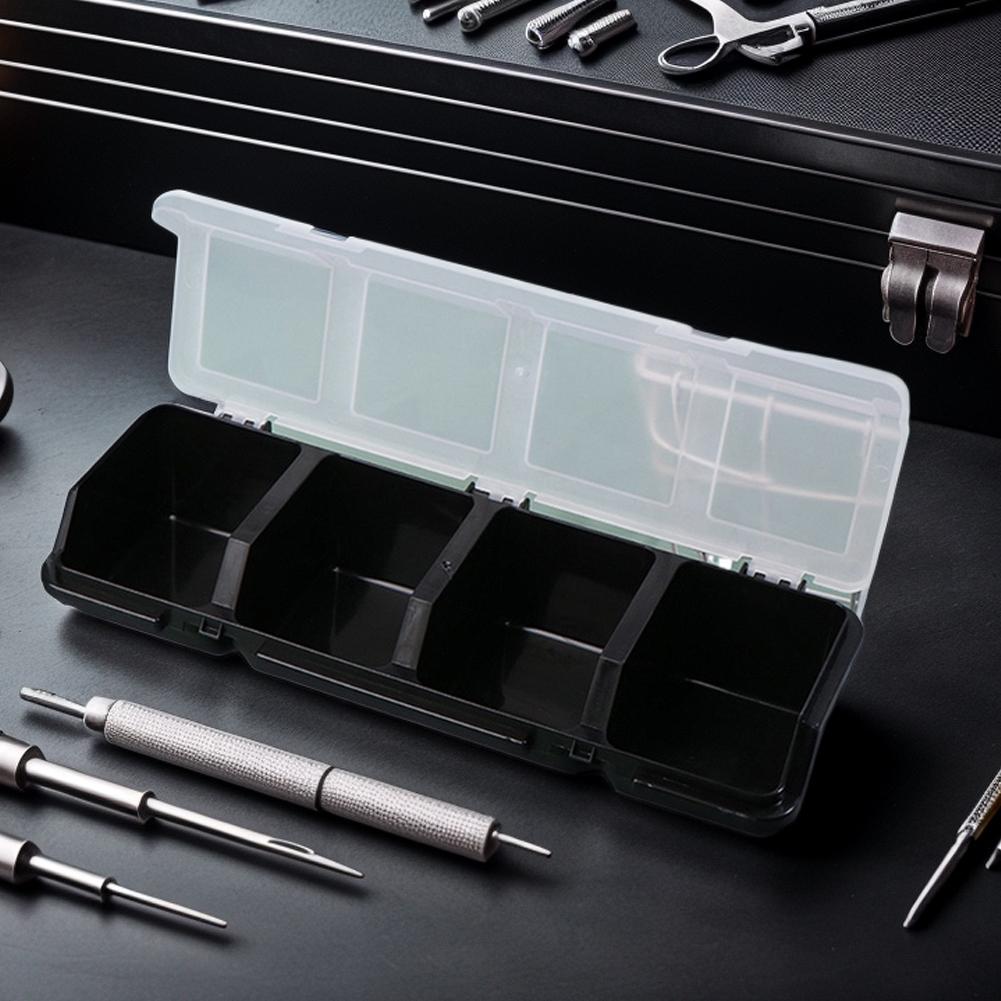 NEW 1PC Parts Storage Box Plastic Screw Organizer Box With 4 Compartment Tool Part Container Bin With Lid Display Storage Case
