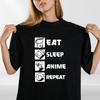 Eat Sleep Anime Repeat T-shirt | Funny Anime Shirt for Men Women | Anime Manga
