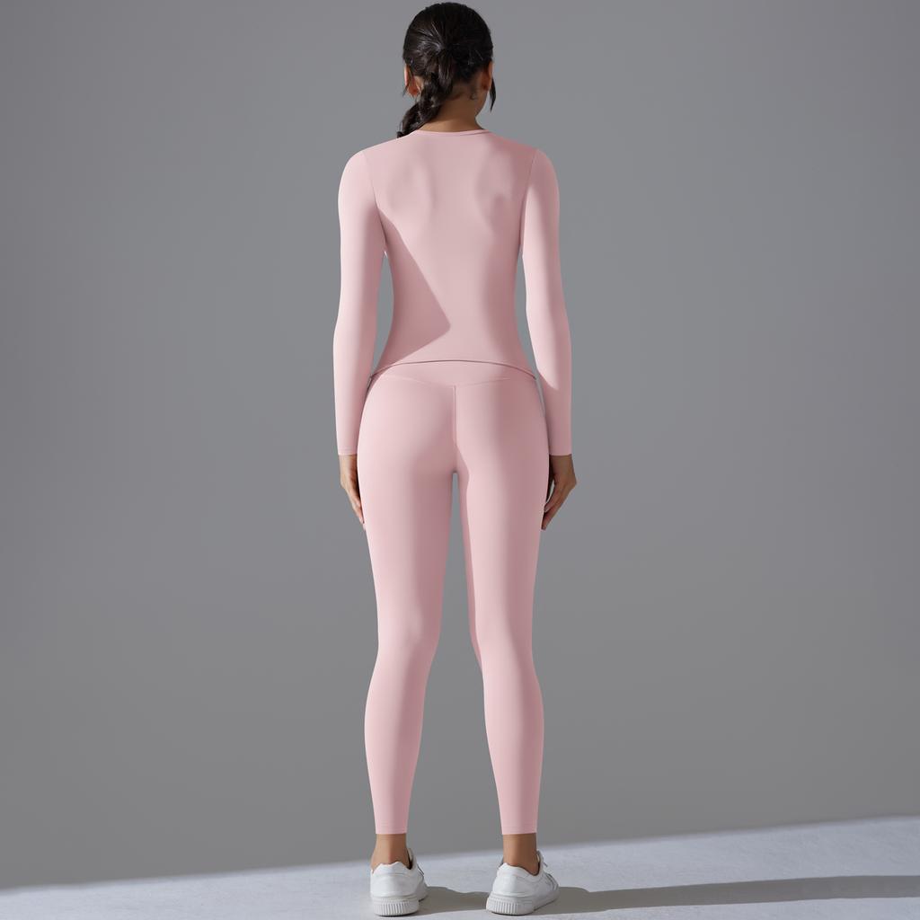 Nessaj Спортивная одежда с длинным рукавом, эластичная, женская, быстросохнущая, для йоги, леггинсы для бега, комплект для фитнеса