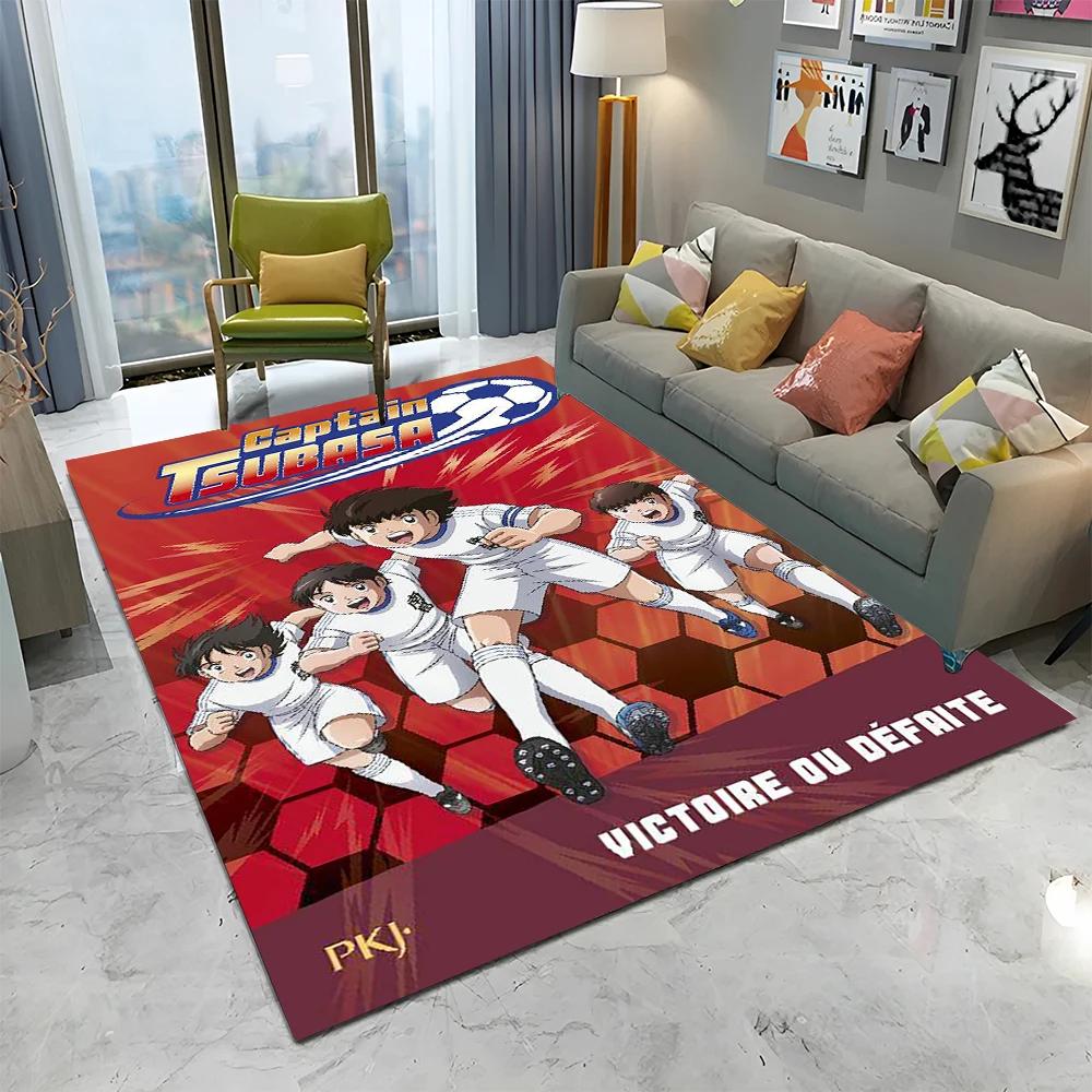 Anime Captain Tsubasa Soccer Cartoon Carpet Rug for Home Living Room Bedroom Sofa Doormat Decor,kids Area Rug Non-slip Floor Mat