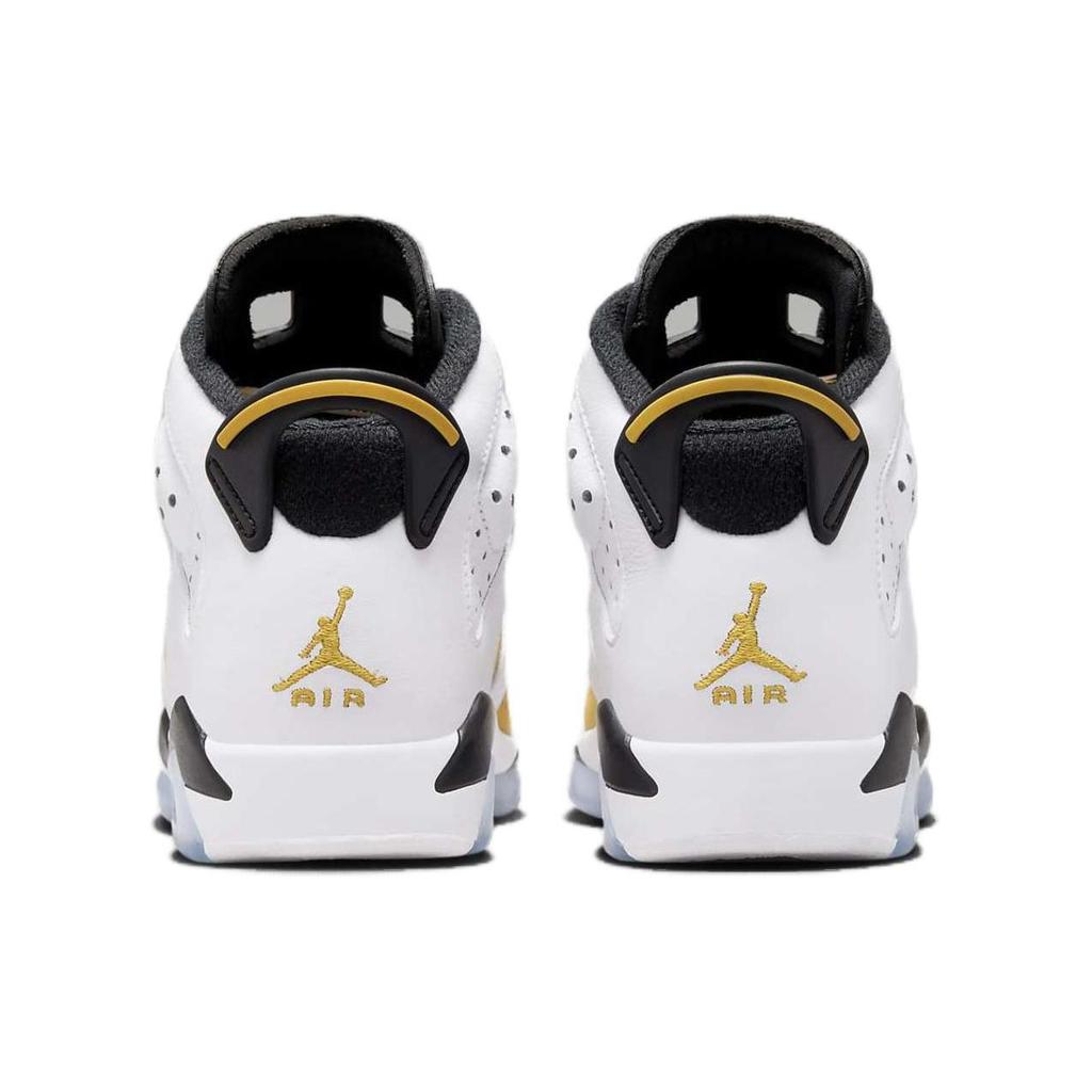 Кроссовки Air Jordan 6 Retro GS Yellow Ochre Kids Белый Черный 384665-170