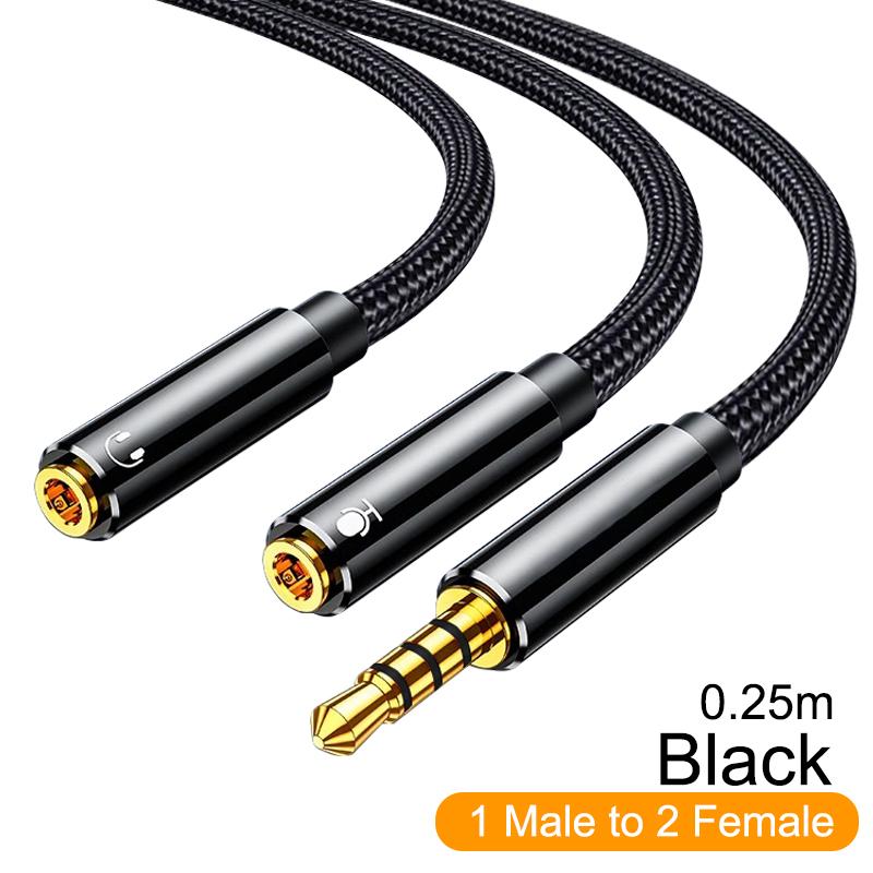 Разветвитель для наушников Аудиокабель Адаптер Разъем 3,5 мм Папа на 2 Мамы Y-разветвитель для наушников Удлинительный шнур для телефона, ноутбука, PS5, MP3