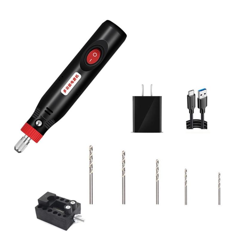Мини-электродрель с USB-зарядкой, мощный мотор, инструмент для пробивки отверстий для DIY, рукоделия, изготовления ювелирных изделий