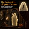 Battery Operated LED Mirror Decor Light Up Halloween Wall Decor Spooky Glowing Ghost Decor  Bedroom