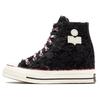 Isabel Marant x Chuck 70 Высокие кроссовки на скрытой платформе Raven для женщин Черный Эгрет Красный A10223C