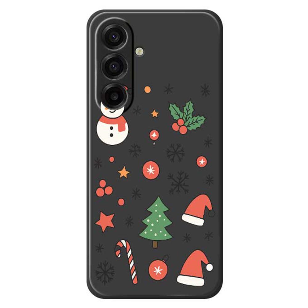 For Samsung Galaxy A17 5G Case Snowman and Santa Hat Pattern Printing Straight Edge TPU Phone Back Cover