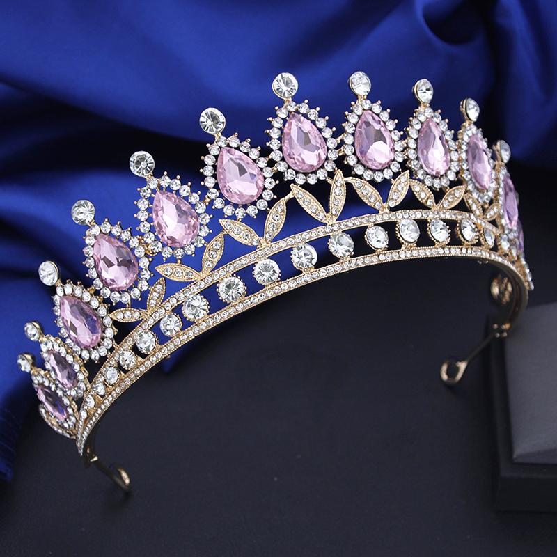 Винтажная корона-капля для королевы, свадебная, для выпускного бала, украшение для волос, тиары для невесты, косплей, аксессуары для головы