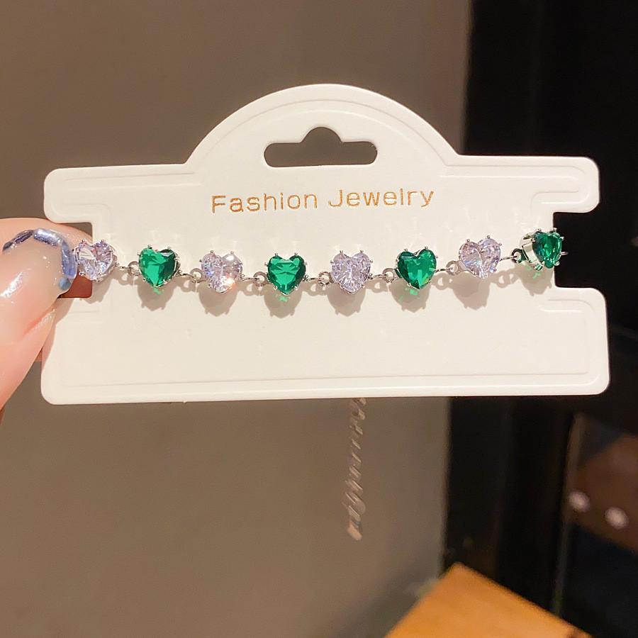 Elegant Heartshaped Zircon Silver Bracelet For Women With Luxury Style And Versatile Gift Use
