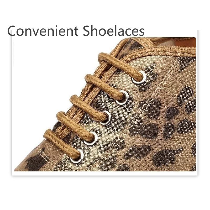 Fashion Golden Leopard Print Women Girls Latin Shoes Teacher Shoes Lace Up Modern Ballroom Jazz Practise Shoes 5CM Heel