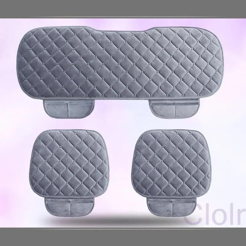 Универсальный противоскользящий теплый зимний чехол для сиденья внедорожника, подушка для переднего и заднего сиденья, льняная подушка, дышащий защитный коврик, автомобильные аксессуары