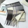 British Style Plaid Scarf Women'S Winter High Sense Versatile Imitation Cashmere Scarf Student Warm Shawl Scarf