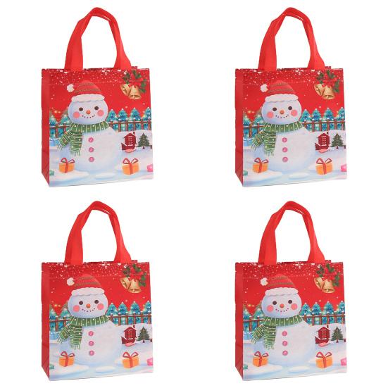 Сумки многоразовые сумки-тоут с узорами Санта-Клауса и снеговика для праздничного украшения вечеринки