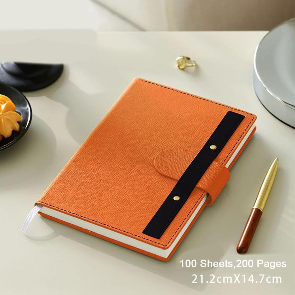 Деловой блокнот формата А5 с толстой застежкой, рабочий блокнот, книга записей совещаний, студенческие заметки, дневник, журнал путешествий, книга выписок, 100 листов, 200 страниц