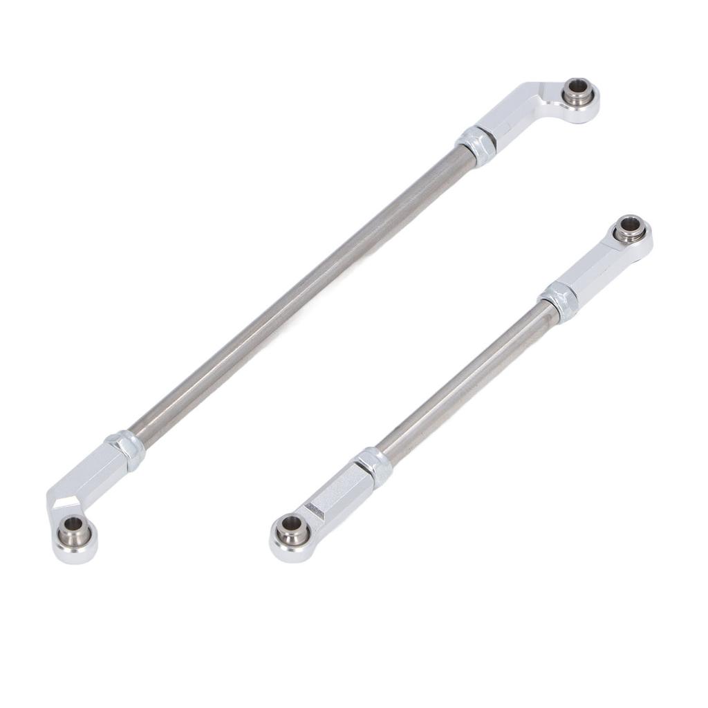 RC Steering Rod 90mm Aluminum Alloy Steering Pull Rod Link Linkage Set for SCX10 III 1 10 RC Cars Silver