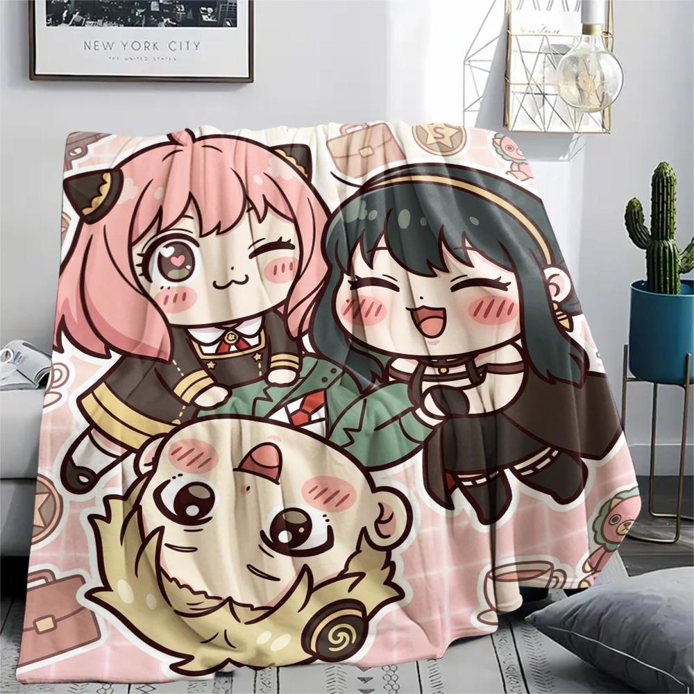 1PC Spy Family Patterned Flannel Blanket Suitable For All Seasons For Home Decor Warmth And Comfort Gifts Holiday Present