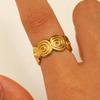 Stainless Steel Geometric Ring for Women Spiral Conch Open Adjustable Ring Personality Design for Banquet Vacation Jewelry Gifts