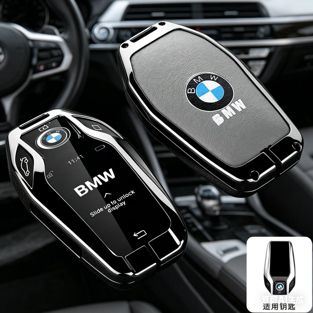 FA7Leather Car Key Fob Case Cover Keychain For BMW 5 7 Series G11 G12 G30 G31 X4 X5 X7 G32 I8 I12 I15 G01 G02 G05 G07 X3 Sticker TU2