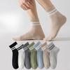 Men's Summer Thin Stripe Breathable Sweat Absorption Deodorant Anti Pilling Boneless Sports Socks