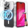 Case for iPhone 15 Pro with Magnetic Circle + 2 Tempered Glasses + 2 Rear Lens Protectors