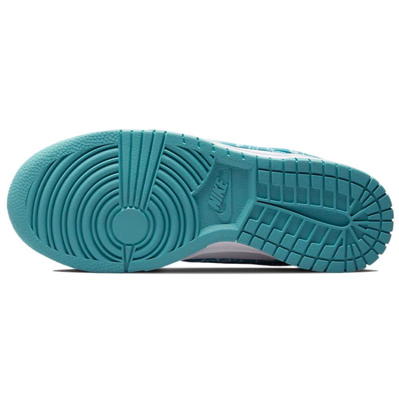 Nike Dunk Low ESS Синий Пейсли Холст Кожа Цветок Кешью Нескользящие Износостойкие Низкие Кеды для Скейтбординга для Женщин Бело-синие DH4401-101