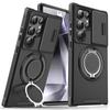 Бронированный Магнитный Чехол-Кронштейн для Samsung S24 S23 S21 S22 Ultra Plus S20FE S23FE S24FE Сдвижная Защита Камеры Ударопрочный Чехол