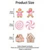 6Pcs Large Pink Candy Gingerbread Christmas Tree Ornaments with Sticks Cute Items Perfect for Christmas Decorations 7