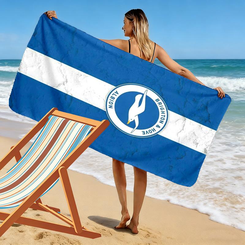 Пляжное полотенце с принтом Brighton & Hove Albion, Большое мягкое быстросохнущее полотенце для пляжа, кемпинга, плавания