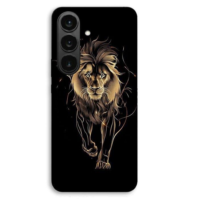 Coque de téléphone - MANIACASE - Samsung Galaxy S26 Plus - Silicone TPU - Noir - Lion marche de l'âme avec aura