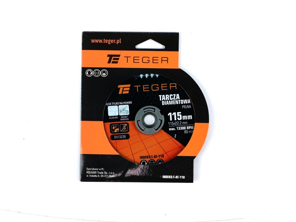 TEGER wet cutting diamond disc, solid, 115x22.23