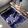 Area Rug, Ghost in the Shell Motoko Cyborg Gun Blue City Classic Anime Poster, Living Room Decor, Non-Slip Mat
