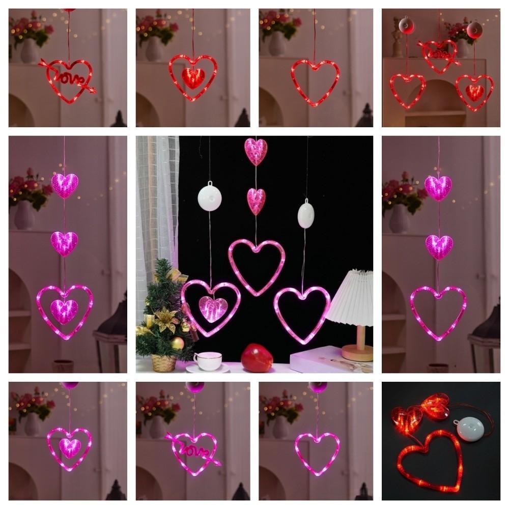 Waterproof Heart Curtain Fairy Light Creative Suction Cup Atmosphere Light  Proposal Ceremony