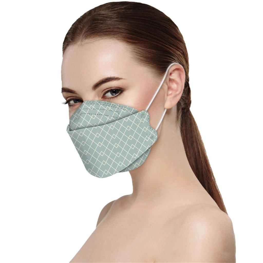 Трехмерная маска для взрослых KF-94, четырехслойная защитная маска с геометрическим принтом, изготовленная методом расплавления, 4D-маска с антипригарным покрытием для губ