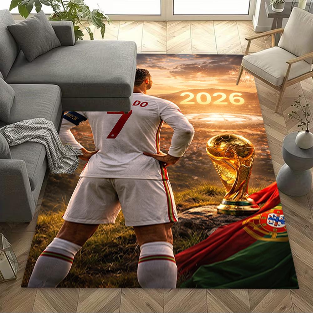 Ronaldo's Golden Legacy Area Rug Perfect for Living Rooms Game Room Decorate room Outdoor Antislip Carpet Decorate Offices