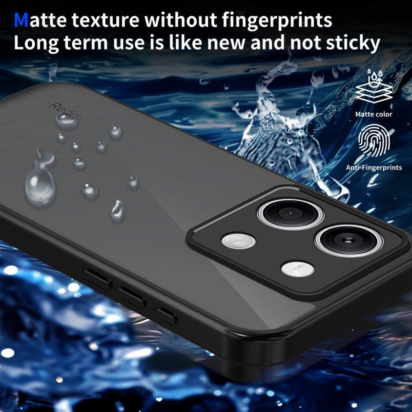 Case For For Xiaomi Redmi Note 14 13 12 Pro Plus 14S 13C 12C 11A A5 K80 K70 Pro 4G 5G Simple Black Matte Clear Shockproof Cover