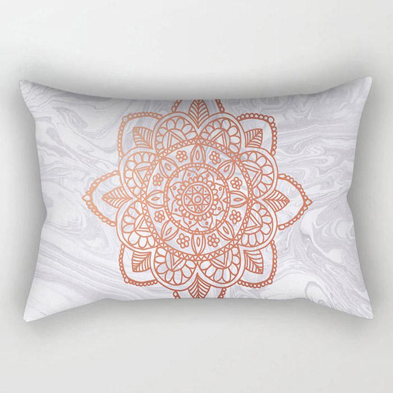 Trendy Unisex Popular Home Textile 30x50cm High Quality Decorative Pillow Covers 1PC Hot Sale Cushion Covers For Sofa Rose Golden Pink Geometric
