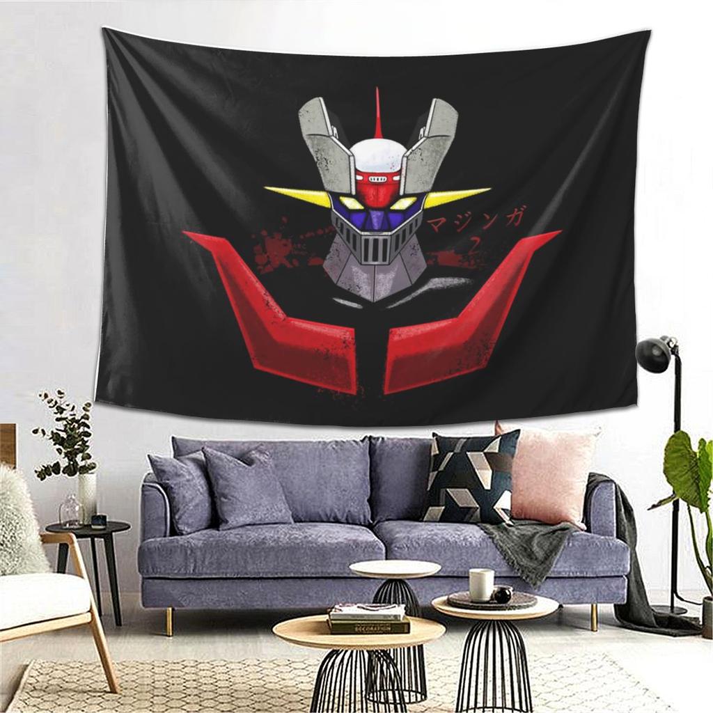 Mazinger Z Goldorak Actarus Grendizer Mask Tapestry Wall Hanging Aesthetic Home Decor Tapestries for Living Room Bedroom