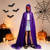 Hooded Design Medieval Long Cape Conceal Gown Halloween Mage Robe  Role Playing