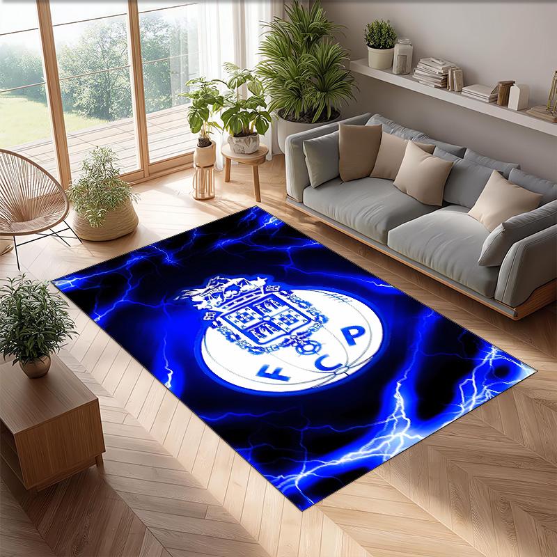 FC Porto Printed Flannel Area Rug Non Slip Soft Polyester Floor Carpet Indoor Decor Mat for Bedroom Living Room Sofa