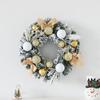 Christmas Wreath Decor with Bowknot Decorative for Front Door Hanging Decoration