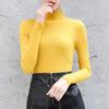 Autumn Winter Half Turtleneck Tight Sweater Solid Color Knitted Tops