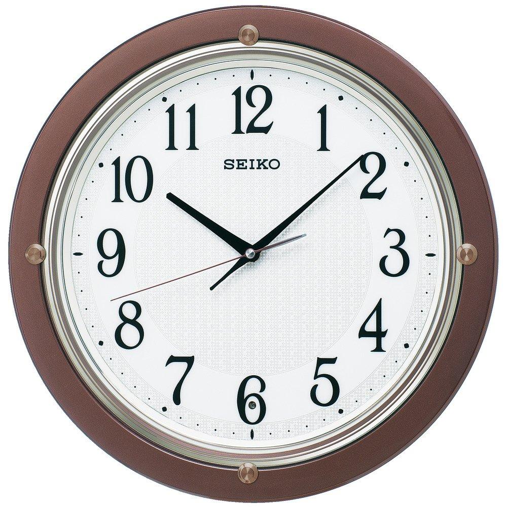 Seiko Clock Wall Clock Radio Analog Brown Metallic KX217B