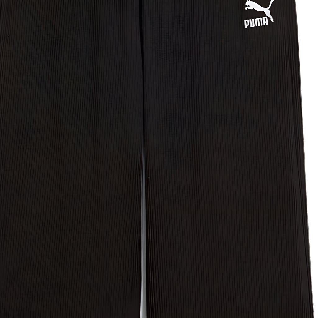 Puma Letter Logo Simple Comfortable Breathable Knitted Sports Pants Women Bottoms Black 629006-01