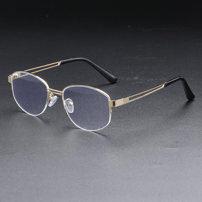 Advanced sense plain artifact glasses wind oval Taizhou high quality men's and women's personalized half-frame glasses myopia