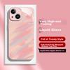 Liquid Glass Hard Backplate Soft Case for Apple IPhone 13, Full Protection, Excellent Feel, Fresh Design for Girls And Boys, Stylish And Shockproof