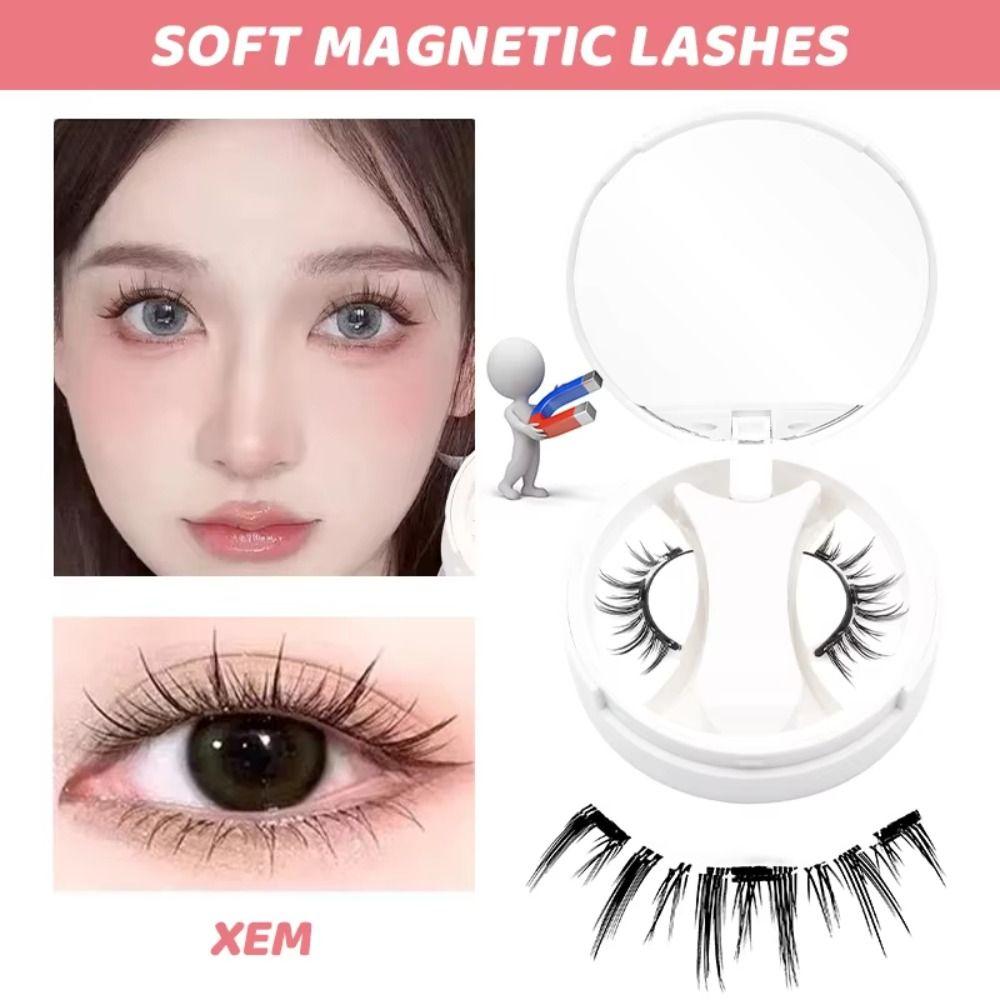Repeatedly Magnetic Eyelashes with Applicator Magnetic False Eyelashes Women Girls